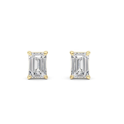 1 Cttw Four Prong Classic Stud Earrings in 14K White Gold Over Sterling Silver