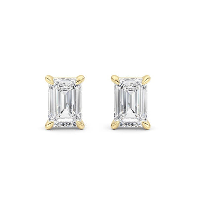 2 Cttw Four Prong Classic Stud Earrings in 14K White Gold Over Sterling Silver