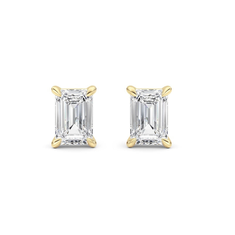 2 Cttw Four Prong Classic Stud Earrings in 14K White Gold Over Sterling Silver