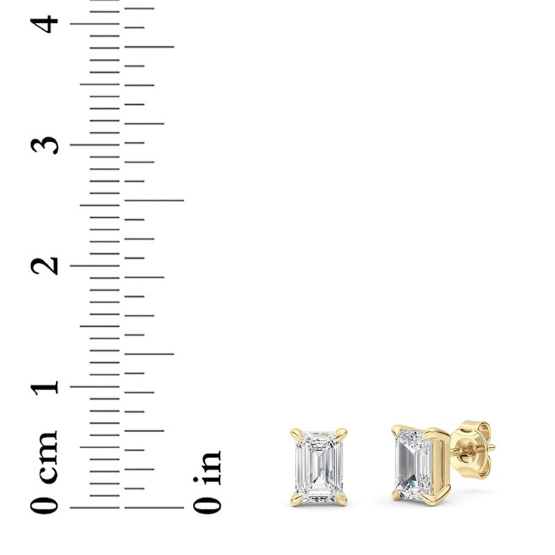 2 Cttw Four Prong Classic Stud Earrings in 14K White Gold Over Sterling Silver