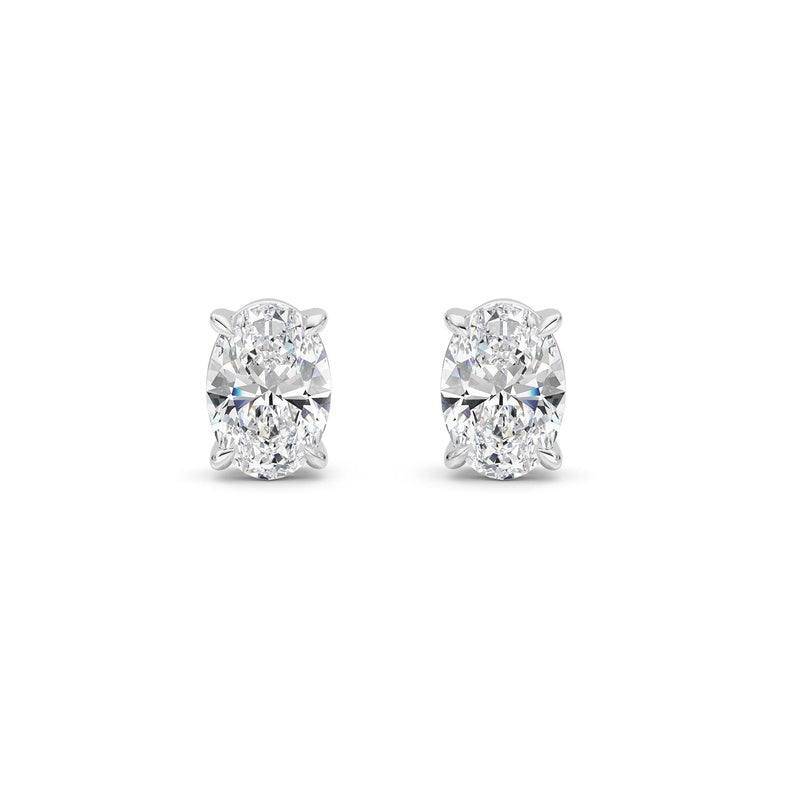 1 Cttw Four Prong Classic Stud Earrings in 14K White Gold Over Sterling Silver
