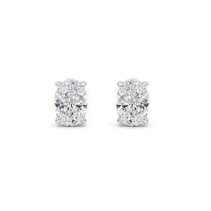 1 Cttw Four Prong Classic Stud Earrings in 14K White Gold Over Sterling Silver
