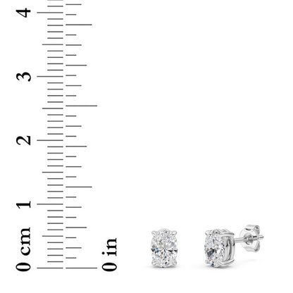 1 Cttw Four Prong Classic Stud Earrings in 14K White Gold Over Sterling Silver