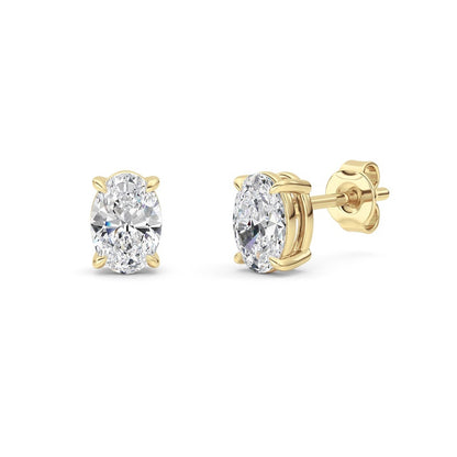 1 Cttw Four Prong Classic Stud Earrings in 14K White Gold Over Sterling Silver