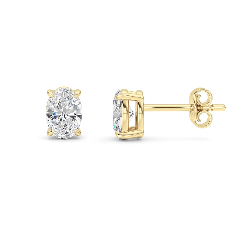 1 Cttw Four Prong Classic Stud Earrings in 14K White Gold Over Sterling Silver