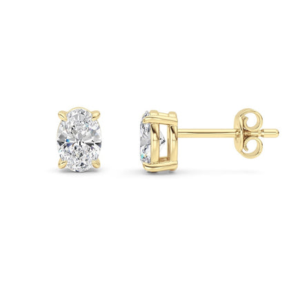 1 Cttw Four Prong Classic Stud Earrings in 14K White Gold Over Sterling Silver