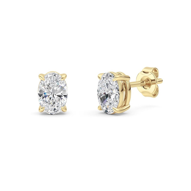 1 Cttw Four Prong Classic Stud Earrings in 14K White Gold Over Sterling Silver