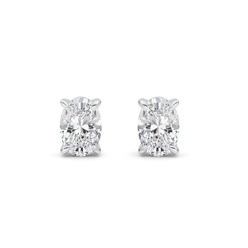 2 Cttw Four Prong Classic Stud Earrings in 14K White Gold Over Sterling Silver