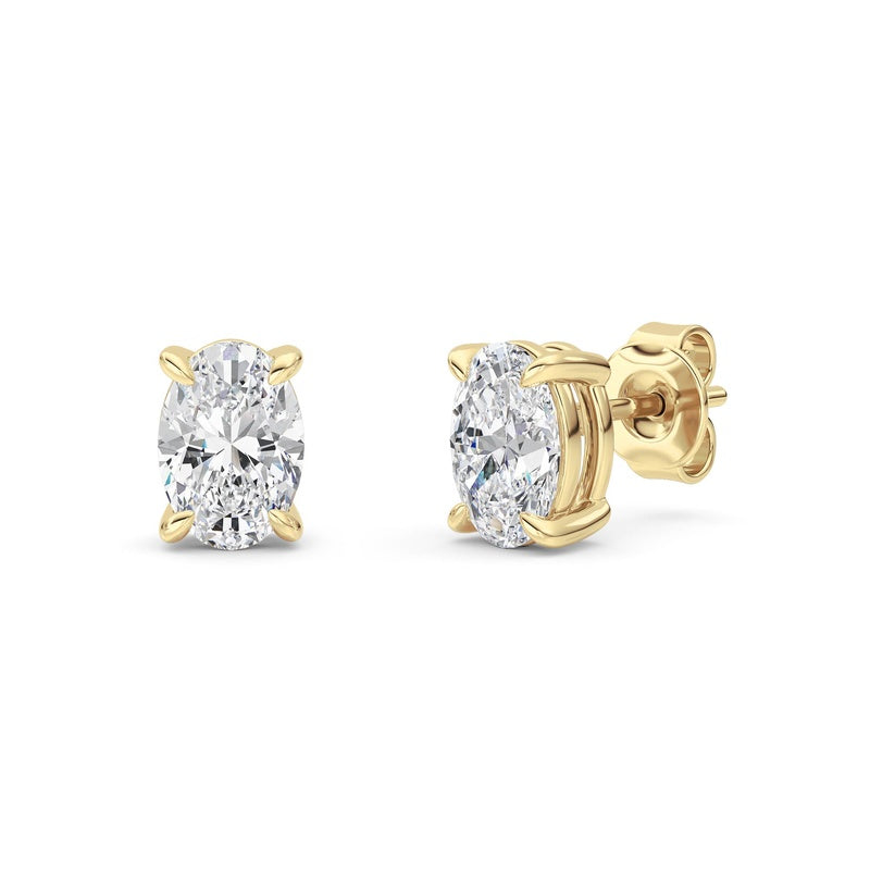 2 Cttw Four Prong Classic Stud Earrings in 14K White Gold Over Sterling Silver