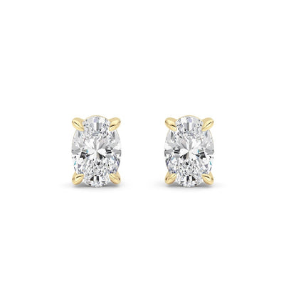 2 Cttw Four Prong Classic Stud Earrings in 14K White Gold Over Sterling Silver