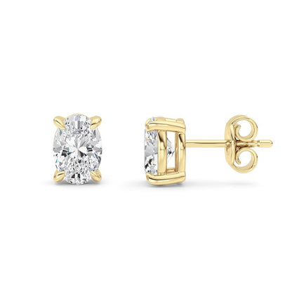 2 Cttw Four Prong Classic Stud Earrings in 14K White Gold Over Sterling Silver
