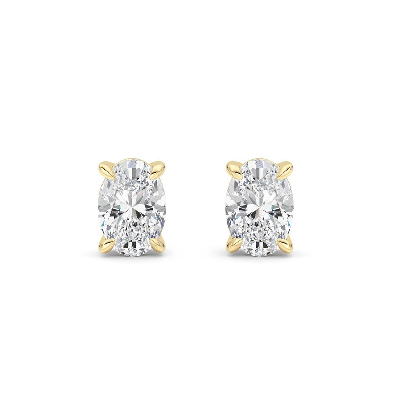 2 Cttw Four Prong Classic Stud Earrings in 14K White Gold Over Sterling Silver