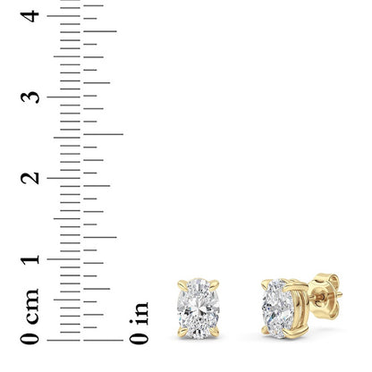 2 Cttw Four Prong Classic Stud Earrings in 14K White Gold Over Sterling Silver