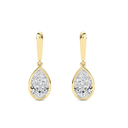2 Cttw Bezel Set Drop Earrings in 14K White Gold