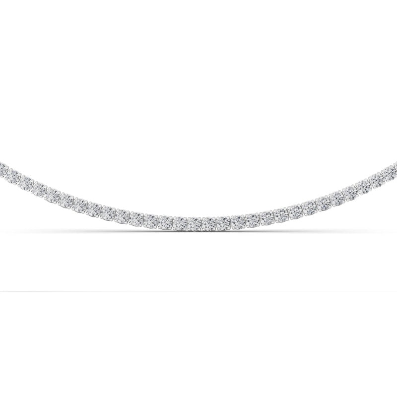 10 Cttw Round Brillinat Tennis Necklace in 14K White Gold Over Sterling Silver