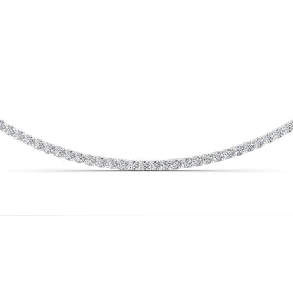 10 Cttw Round Brillinat Tennis Necklace in 14K White Gold Over Sterling Silver