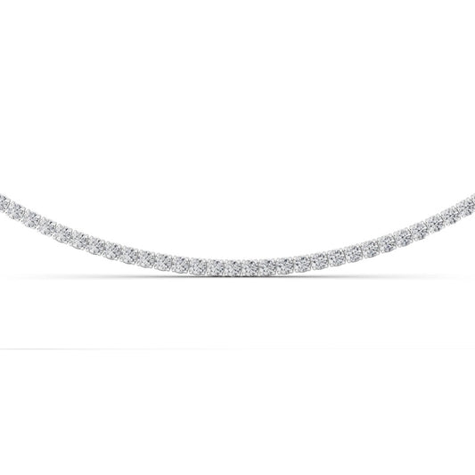 10 Cttw Round Brillinat Tennis Necklace in 14K White Gold Over Sterling Silver
