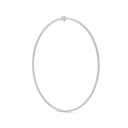 10 Cttw Round Brillinat Tennis Necklace in 14K White Gold Over Sterling Silver