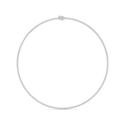 10 Cttw Round Brillinat Tennis Necklace in 14K White Gold Over Sterling Silver