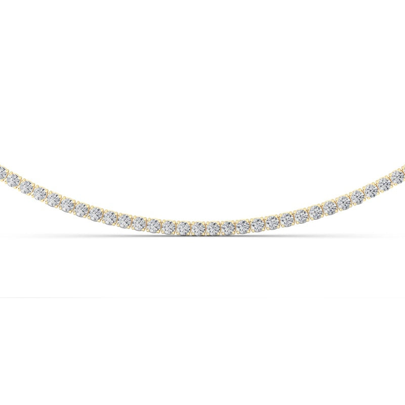 10 Cttw Round Brillinat Tennis Necklace in 14K Yellow Gold Over Sterling Silver