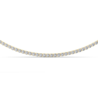 10 Cttw Round Brillinat Tennis Necklace in 14K Yellow Gold Over Sterling Silver