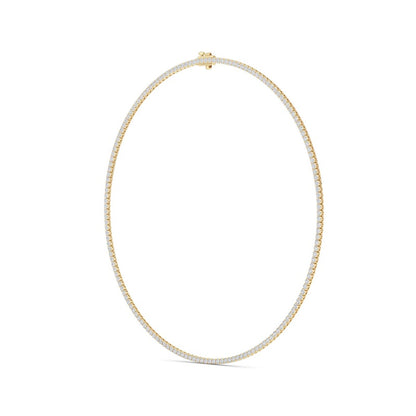 10 Cttw Round Brillinat Tennis Necklace in 14K Yellow Gold Over Sterling Silver