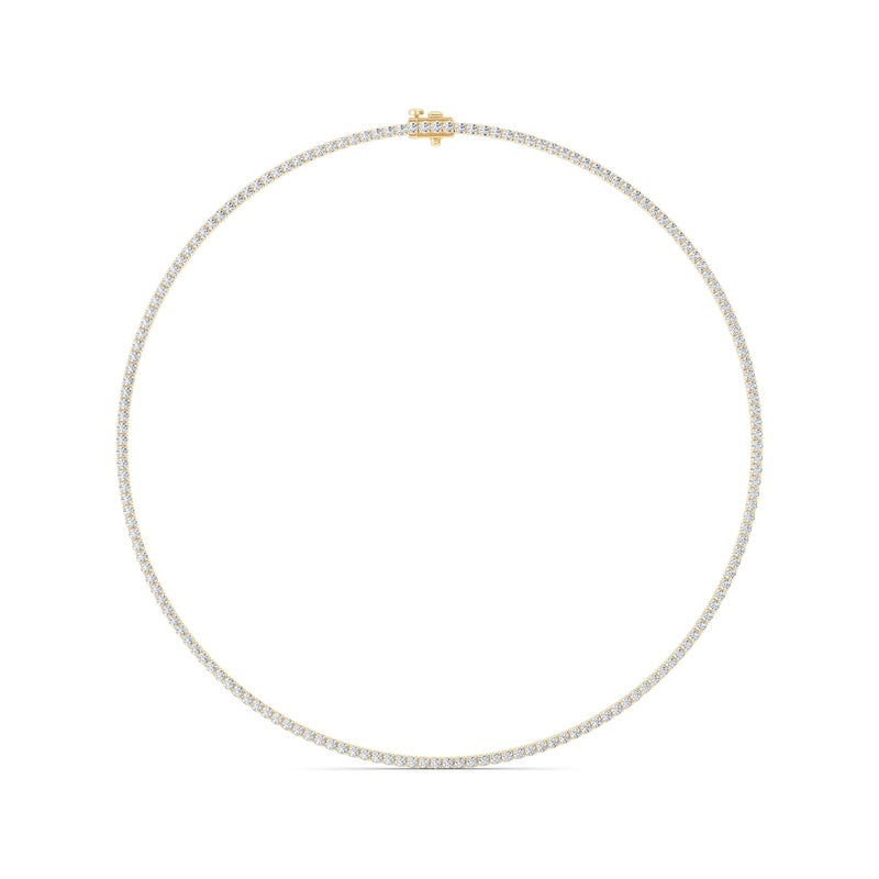 10 Cttw Round Brillinat Tennis Necklace in 14K Yellow Gold Over Sterling Silver
