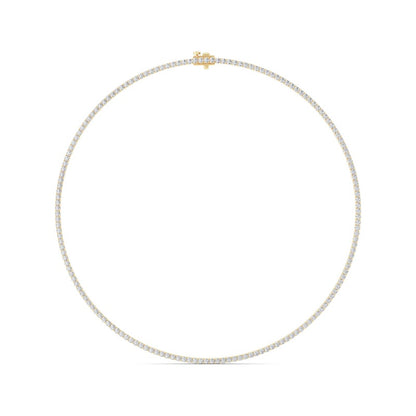 10 Cttw Round Brillinat Tennis Necklace in 14K Yellow Gold Over Sterling Silver