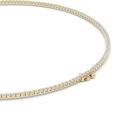 10 Cttw Round Brillinat Tennis Necklace in 14K Yellow Gold Over Sterling Silver