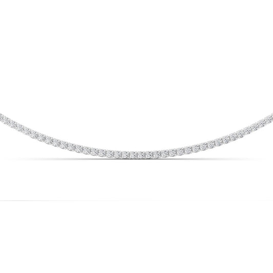 5 Cttw Round Brillinat Tennis Necklace in 14K White Gold Over Sterling Silver