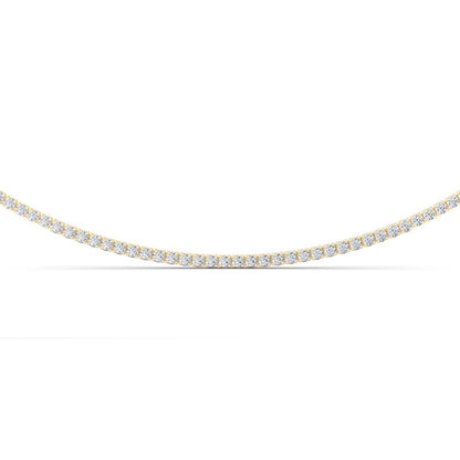 5 Cttw Round Brillinat Tennis Necklace in 14K Yellow Gold Over Sterling Silver