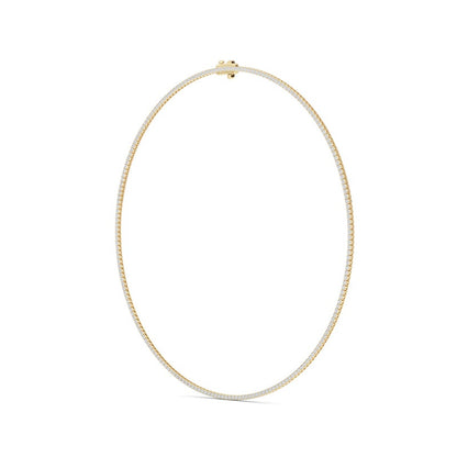 5 Cttw Round Brillinat Tennis Necklace in 14K Yellow Gold Over Sterling Silver
