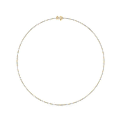 5 Cttw Round Brillinat Tennis Necklace in 14K Yellow Gold Over Sterling Silver