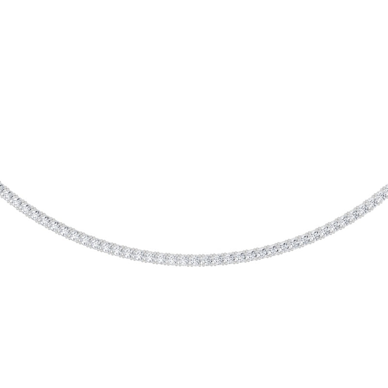 10 Cttw Classic Tennis Necklace in 14K White Gold