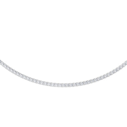 10 Cttw Classic Tennis Necklace in 14K White Gold