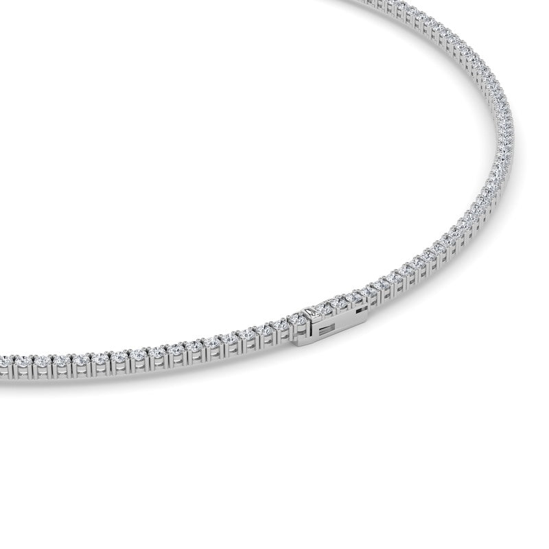 10 Cttw Classic Tennis Necklace in 14K White Gold