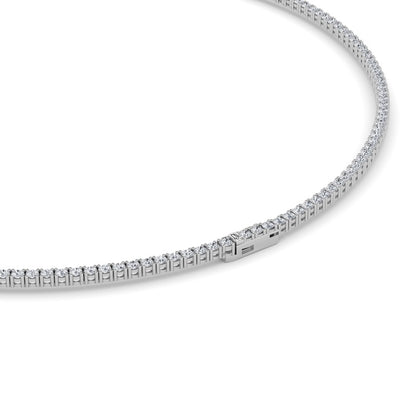 10 Cttw Classic Tennis Necklace in 14K White Gold