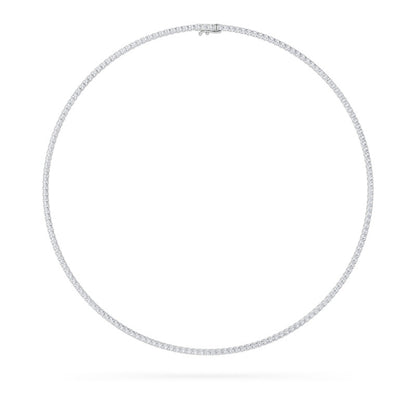 10 Cttw Classic Tennis Necklace in 14K White Gold