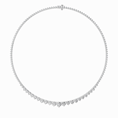 10 Cttw Graduated Tennis Necklace in 14K White Gold