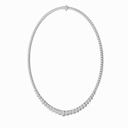 10 Cttw Graduated Tennis Necklace in 14K White Gold