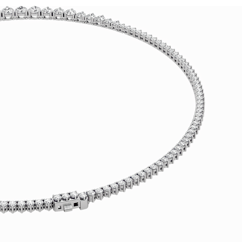 10 Cttw Graduated Tennis Necklace in 14K White Gold