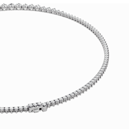 10 Cttw Graduated Tennis Necklace in 14K White Gold