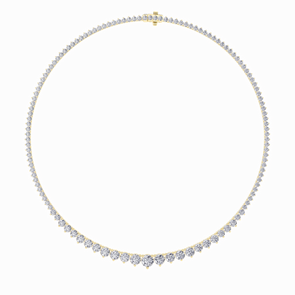 10 Cttw Graduated Tennis Necklace in 14K White Gold