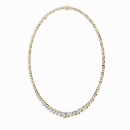 10 Cttw Graduated Tennis Necklace in 14K White Gold