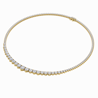 10 Cttw Graduated Tennis Necklace in 14K White Gold