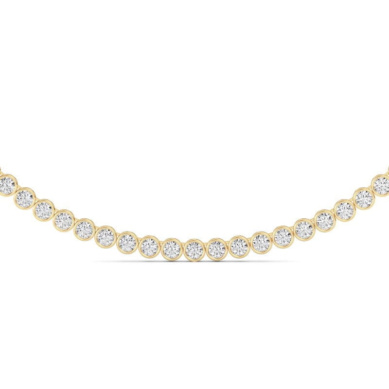 10 Cttw Bezel Set Tennis Necklace in 14K White Gold