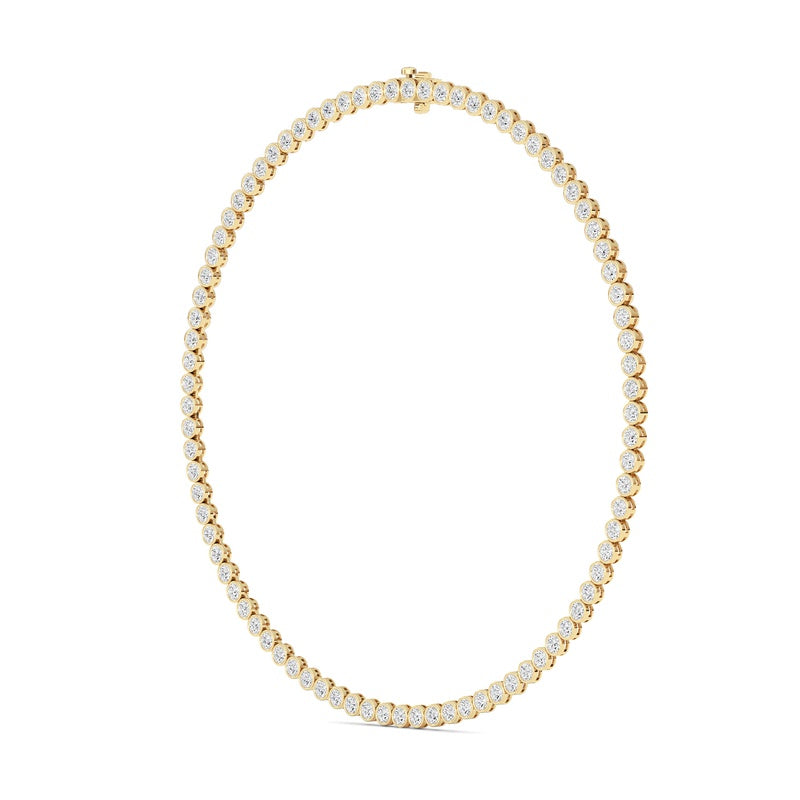 10 Cttw Bezel Set Tennis Necklace in 14K White Gold
