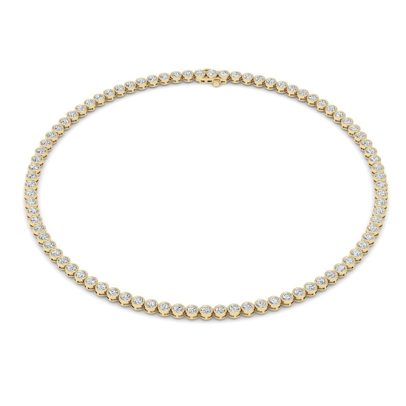 10 Cttw Bezel Set Tennis Necklace in 14K White Gold
