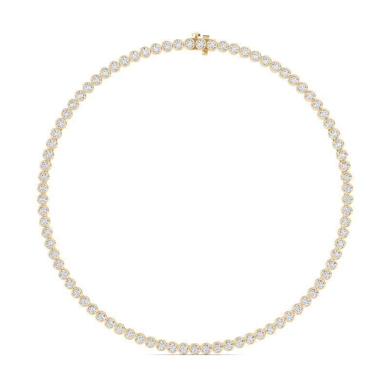 10 Cttw Bezel Set Tennis Necklace in 14K White Gold