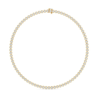 10 Cttw Bezel Set Tennis Necklace in 14K White Gold